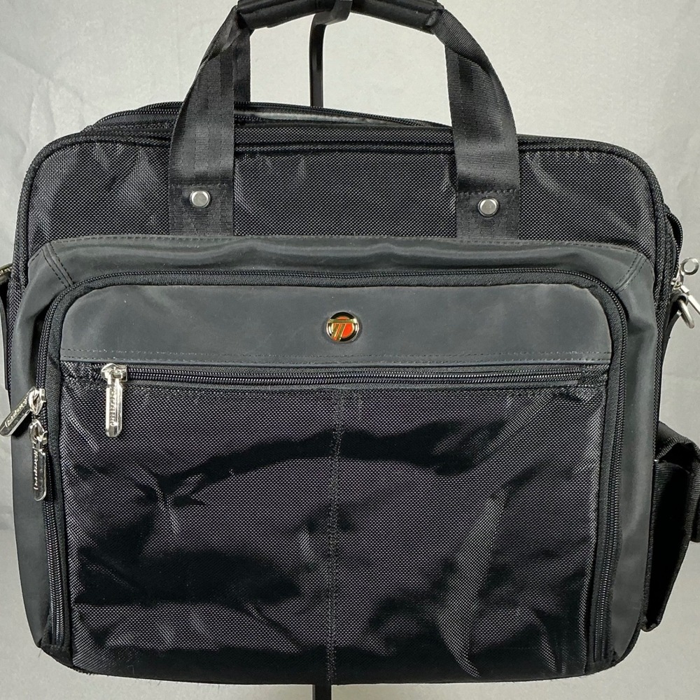 Targus Black Laptop Briefcase Messenger Bag Padded Computer Case Shoulder Strap
